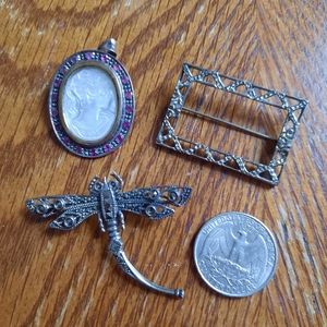 3 Vintage Sterling Brooches